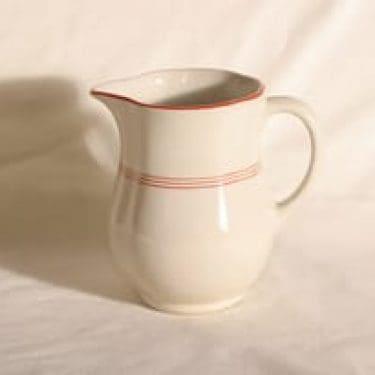 Arabia IO 1 kaadin, 1 l, suunnittelija , 1 l, viivakoriste, punainen koriste, vientimalli