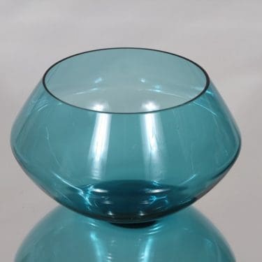 Riihimäen lasi Harlekiini salaattikulho, sininen, suunnittelija Nanny Still,