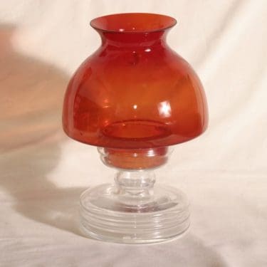 Riihimäen lasi Apollo kynttilälyhty, punainen, suunnittelija Nanny Still,