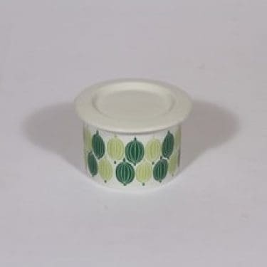 Arabia Pomona purnukka, karviainen, suunnittelija Raija Uosikkinen, karviainen, pieni, serikuva