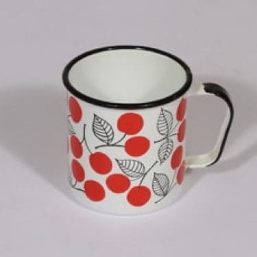 Finel Kirsikka muki, punainen, suunnittelija Esteri Tomula, serikuva