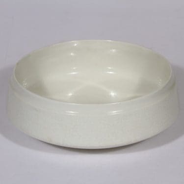 Arabia Pitsi kulho, valkoinen, suunnittelija Raija Uosikkinen, serikuva