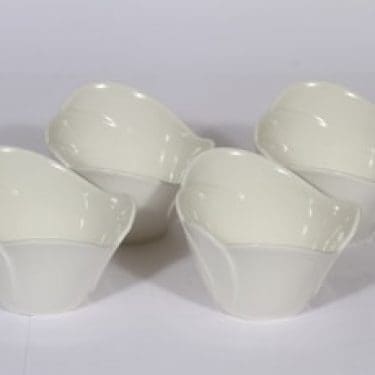 Arabia Tuuli annoskulhot, valkoinen, 4 kpl, suunnittelija Heljä Liukko-Sundström,