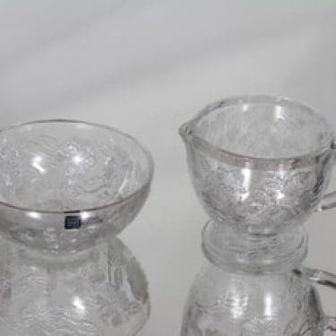 Nuutajärvi Rosita sokerikko ja kermakko, kirkas, suunnittelija Kerttu Nurminen,