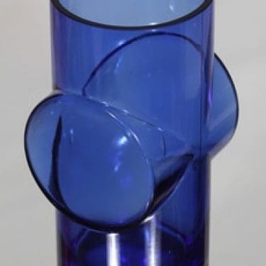 Riihimäen lasi Pablo maljakko, sininen, suunnittelija Erkkitapio Siiroinen,