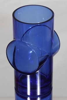 Riihimäen lasi Pablo maljakko, sininen, suunnittelija Erkkitapio Siiroinen,