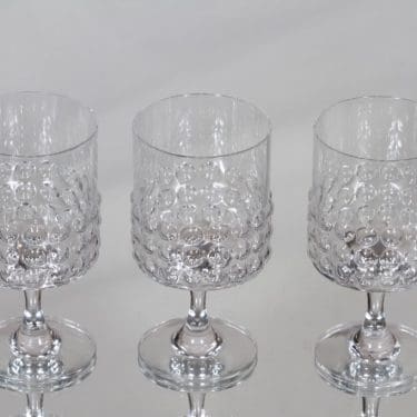 Riihimäen lasi Grappo valkoviinilasit, kirkas, 3 kpl, suunnittelija Nanny Still,