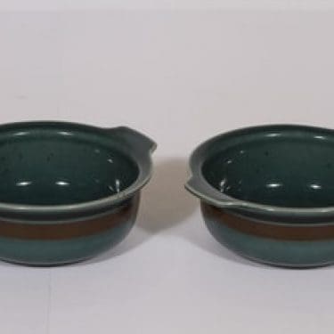 Arabia Meri annoskulhot, turkoosi, 2 kpl, suunnittelija Ulla Procope, raitakoriste