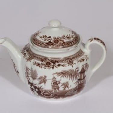 Arabia Singapore teekaadin, ruskea, suunnittelija , pieni, kuparipainokoriste