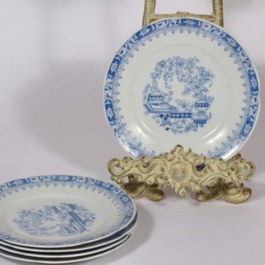 Arabia koriste 2423 leivoslautaset, sininen, 5 kpl, suunnittelija , kuparipainokoriste