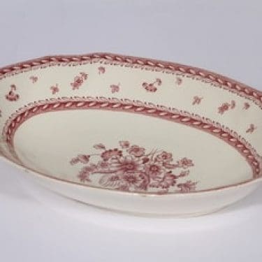 Arabia Suomen kukka kulho, punainen, suunnittelija , suuri, kuparipainokoriste, kukka-aihe