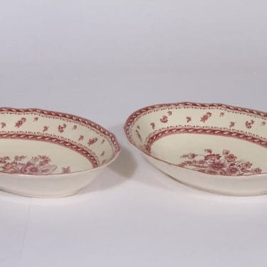 Arabia Suomen kukka kulhot, punainen, 2 kpl, suunnittelija , kuparipainokoriste, kukka-aihe