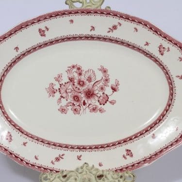 Arabia Suomen kukka vati, punainen, suunnittelija , suuri, kuparipainokoriste, kukka-aihe