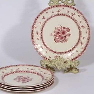 Arabia Suomen kukka lautaset, matala, 5 kpl, suunnittelija , matala, kuparipainokoriste, kukka-aihe