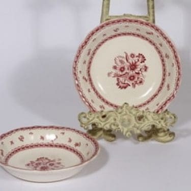 Arabia Suomen kukka kulhot, punainen, 2 kpl, suunnittelija , pieni, kuparipainokoriste, kukka-aihe