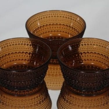 Nuutajärvi Kastehelmi annoskulhot, ruskea, 3 kpl, suunnittelija Oiva Toikka,