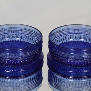 Riihimäen lasi Fortuna kulhot, sininen, 2 kpl, suunnittelija Erkkitapio Siiroinen,