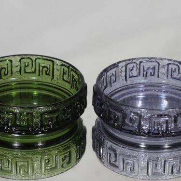 Riihimäen lasi Taalari annoskulhot, neodymi|vihreä, 2 kpl, suunnittelija Tamara Aladin,