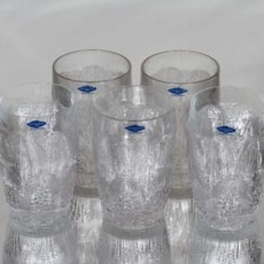 Nuutajärvi Pioni lasit, 20 cl, 5 kpl, suunnittelija Oiva Toikka, 20 cl