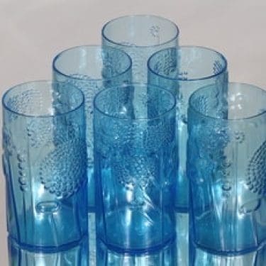 Nuutajärvi Flora lasit, 30 cl, 6 kpl, suunnittelija Oiva Toikka, 30 cl