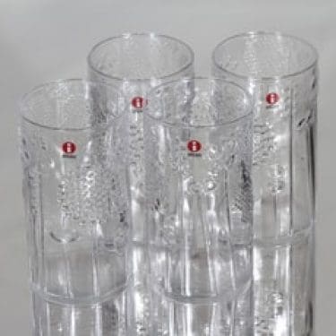 Nuutajärvi Flora lasit, 30 cl, 4 kpl, suunnittelija Oiva Toikka, 30 cl