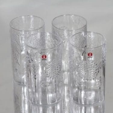 Nuutajärvi Flora lasit, 30 cl, 4 kpl, suunnittelija Oiva Toikka, 30 cl