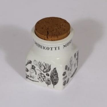 Arabia Maustekuva maustepurkki, muskotti, suunnittelija Esteri Tomula, muskotti, serikuva