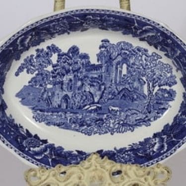 Arabia Maisema kulho, sininen, suunnittelija , soikea, kuparipainokoriste