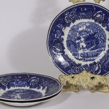 Arabia Maisema lautaset, syvä, 3 kpl, suunnittelija , syvä, kuparipainokoriste