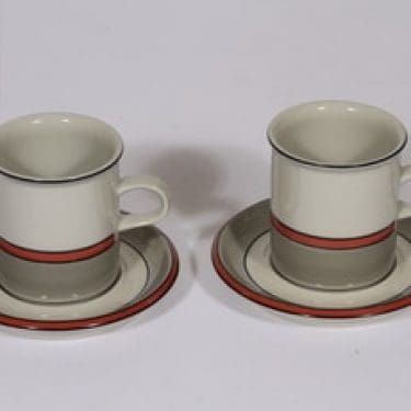 Arabia Aslak kahvikupit, 2 kpl, suunnittelija , raitakoriste