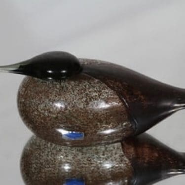 Nuutajärvi koristelintu, Haahkatar, suunnittelija Oiva Toikka, Haahkatar, signeerattu