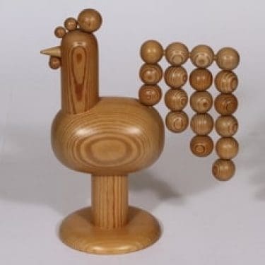 Aarikka koriste-esine, suunnittelija , lakattu, kukka-aihe