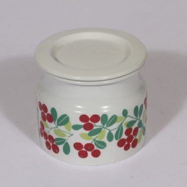 Arabia Pomona purnukka, puolukka, suunnittelija Raija Uosikkinen, puolukka, serikuva