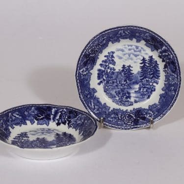 Arabia Maisema kulhot, sininen, 2 kpl, suunnittelija , pieni, kuparipainokoriste