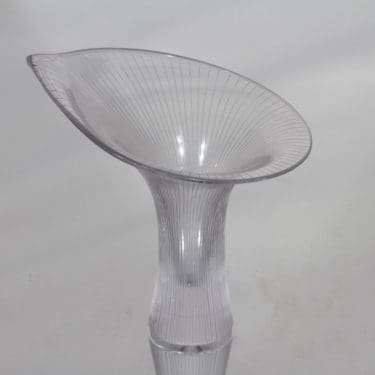 Iittala Kantarelli taide-esine, signeerattu, suunnittelija Tapio Wirkkala, signeerattu, pieni, viivahiottu