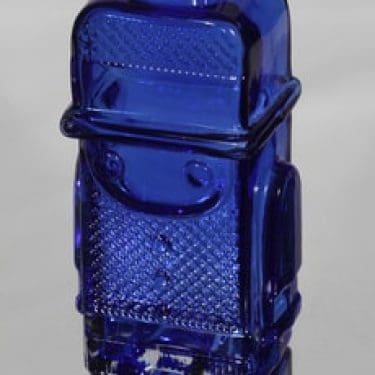 Riihimäen lasi Pikku-Matti koristepullo, sininen, suunnittelija Helena Tynell,