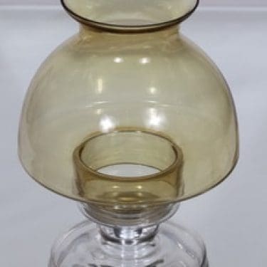 Riihimäen lasi Apollo kynttilälyhty, amber, suunnittelija Nanny Still,