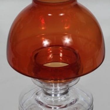 Riihimäen lasi Apollo kynttilälyhty, punainen, suunnittelija Nanny Still,