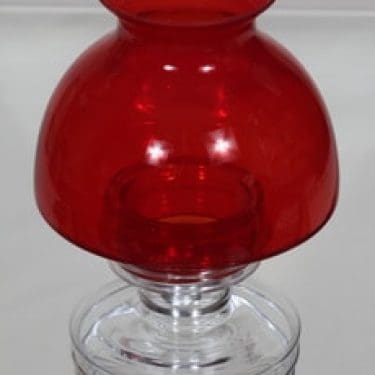 Riihimäen lasi Apollo kynttilälyhty, punainen, suunnittelija Nanny Still,