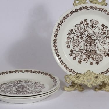 Arabia Sirkku lautaset, matala, 4 kpl, suunnittelija Esteri Tomula, matala, serikuva