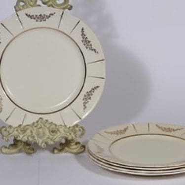 Arabia Irja lautaset, matala, 5 kpl, suunnittelija , matala, painokoriste, kultakoriste