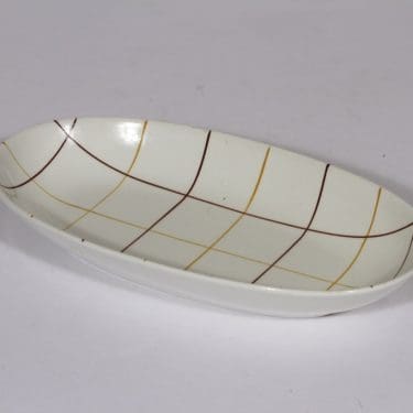 Arabia Verkko sillivati, suunnittelija Raija Uosikkinen, soikea, viivakoriste