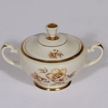 Arabia AX sokerikko, suunnittelija Olga Osol, serikuva, kukka-aihe