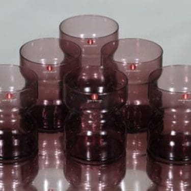 Iittala Tsaikka lasit, lila, 6 kpl, suunnittelija Timo Sarpaneva,