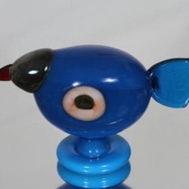 Nuutajärvi koristelintu, Turkinkana, suunnittelija Oiva Toikka, Turkinkana, signeerattu