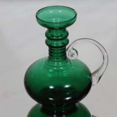 Riihimäen lasi Kleopatra maljakko, vihreä, suunnittelija Tamara Aladin,