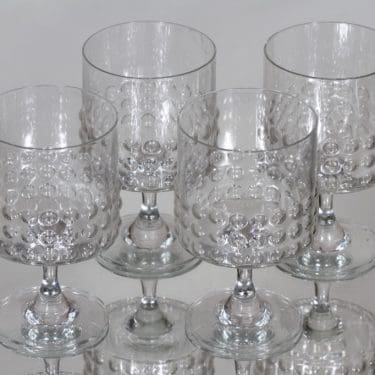 Riihimäen lasi Grappo punaviinilasit, kirkas, 4 kpl, suunnittelija Nanny Still,