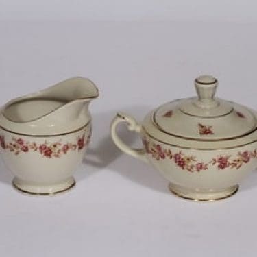 Arabia Anneli sokerikko ja kermakko, suunnittelija , siirtokuva, kukka-aihe