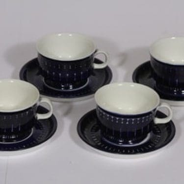 Arabia Valencia mokkakupit, 10 cl, 4 kpl, suunnittelija , 10 cl, käsinmaalattu, signeerattu