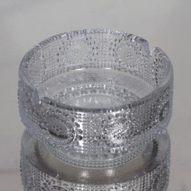 Riihimäen lasi Grapponia tuhka-astia, kirkas, suunnittelija Nanny Still,